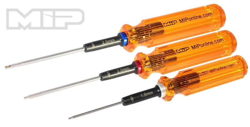 MIP Hex Driver Wrench Set Gen 2, Metric (3), 1.5mm, 2.0mm, & 2.5mm #9602 -