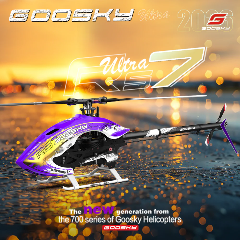 Goosky RS7 ULTRA Helicopter Kit with Azure 700/105 Blades - Purple