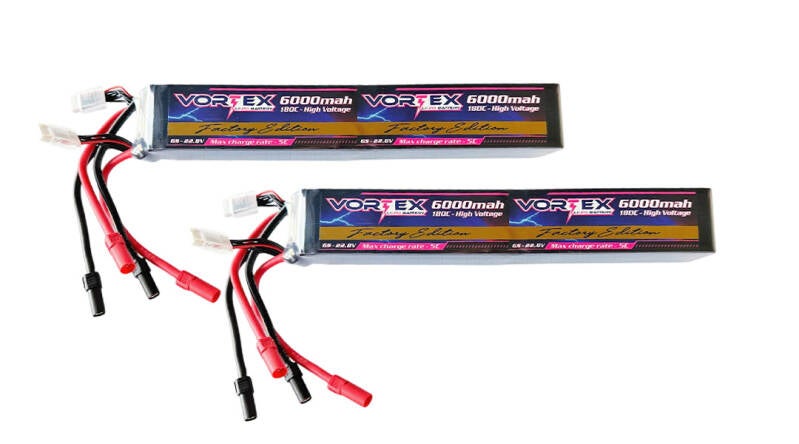 SPECIAL LAUNCH OFFER 2X Vortex 12S 6000mah 180C HV Factory Edition - 700/800 helicopter size