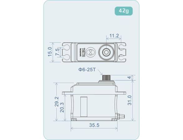 THETA THM982 Brushless HV Servo - Mini / 35mm tail servo - 450-600 size