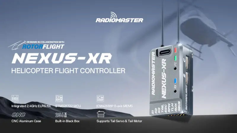 NEXUS-XR Helicopter Flight Controller Integrated 2.4GHz ExpressLRS Receiver / VIOLET