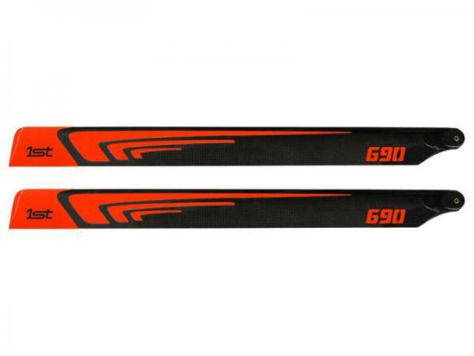 1st Main Blades CFK 690mm FBL (orange) # 1stB690-O
