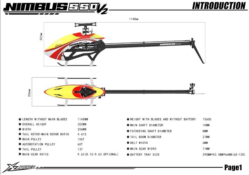 XL Power Nimbus 550 V2 Kit XL55V2K03