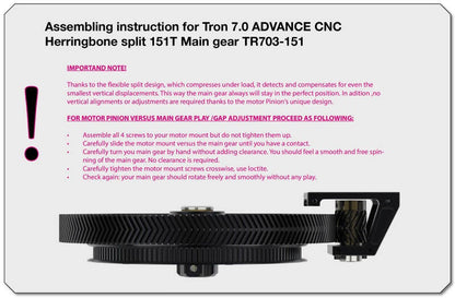 Tron 7.0 ADVANCE CNC Herringbone split 151T Main gear TR703-151
