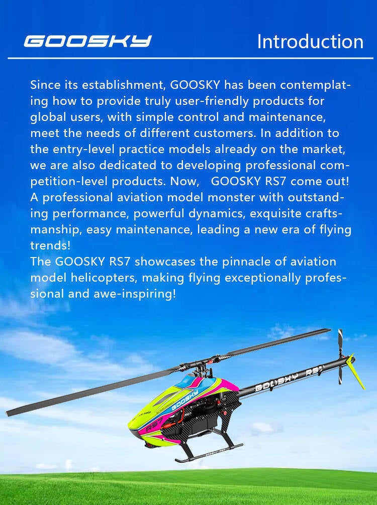BAF040006 Goosky Legend RS7  Kit Orange version With main blade & tail blade RS7