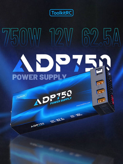 ToolkitRC ADP750 – 12 V/62 A (750 W) High-Power Supply for RC Charging Stations