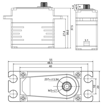 GDW BLS995 HV - Tail servo 760us - 550 / 700 size