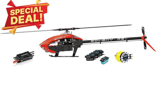 Combo Goosky RS7 + main blades and tail blades + 3X servos Theta DH1 + 1X servo Theta TH1 + SUNNYSKY Brushless Motor Racing 4526 - 525KV / 36mm shaft + 1X Hobbywing Platinum Pro 180A HV ESC V5 6-14S BEC 10A