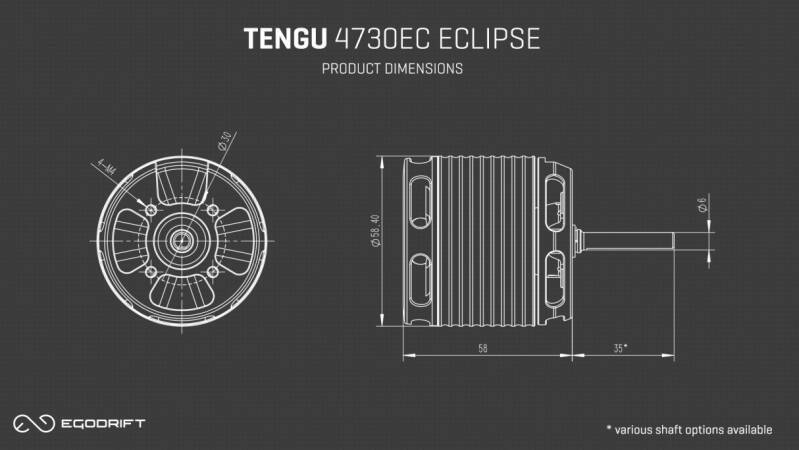EGODRIFT Tengu 4730EC 540kv Eclipse (12-14S) Helicopter 700/800 class brushless motor