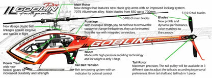 SAB ilGoblin PRO 700 size Helicopter kit #SG760 with main and tail blades
