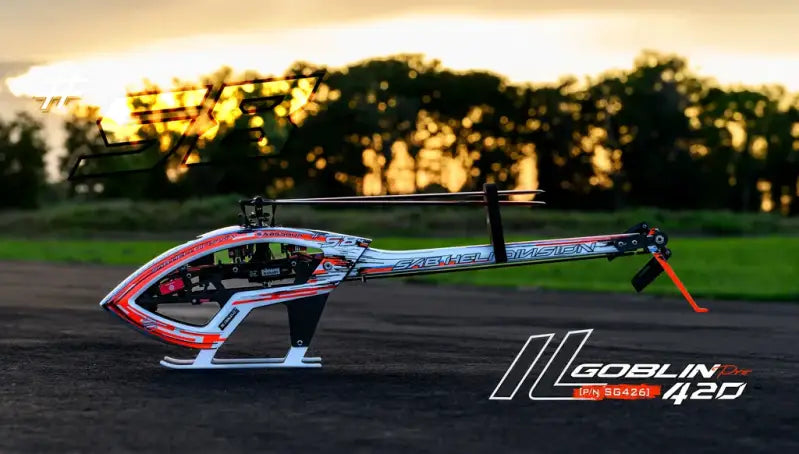 SAB ilGoblin PRO 420 White 420mm (SG426) with Main & Tail Blades - 6S High Performance 3D Heli