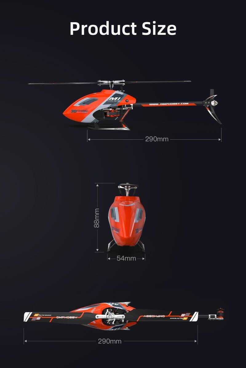 OMPHOBBY OMP Heli M1 EVO Helicopter orange (OMP RX) OSHM0020