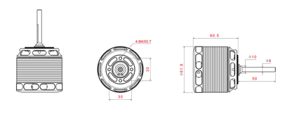 Combove Type III 5025-530kv shaft ø6mm X 36mm
