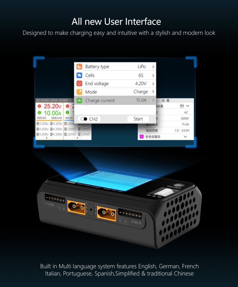ToolkitRC M6D Dual Output AC/DC Charger – 1–6S LiPo/LiHV/LiFe