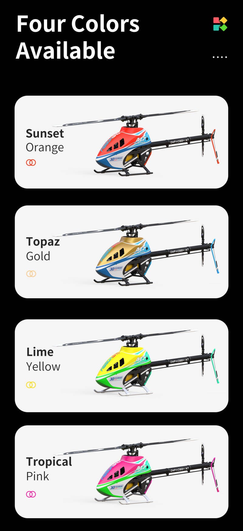 OMPHOBBY OMP Heli M7 KIT with RT Rotorblade — Orange
