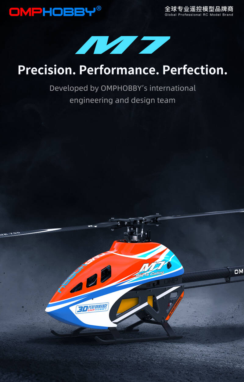 OMPHOBBY OMP Heli M7 KIT with RT Rotorblade — Orange