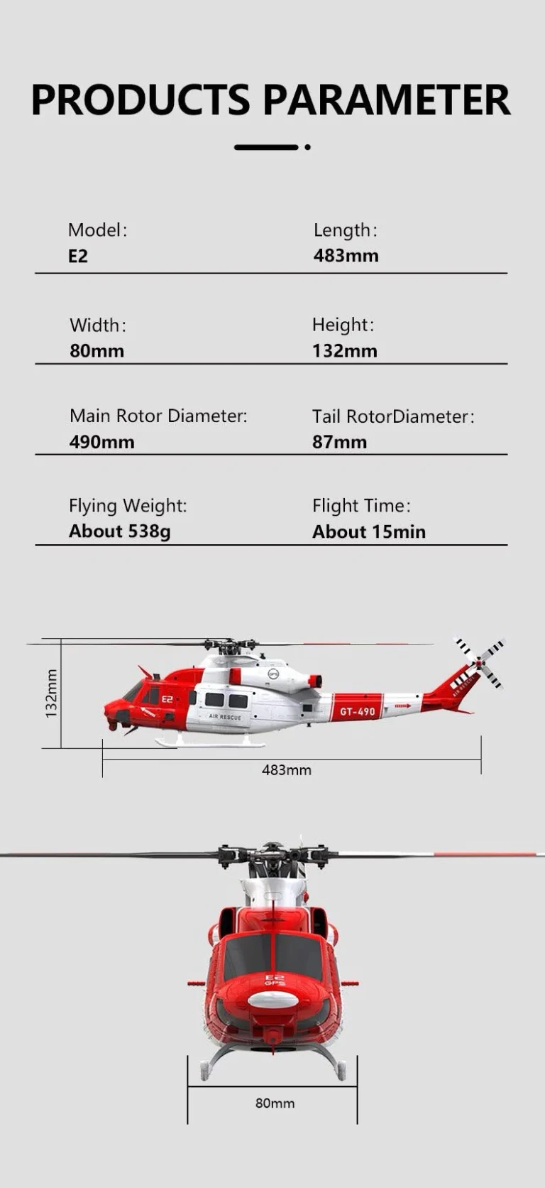 Goosky E2 UH-1Y Rescue - GPS Version Scale Model Blue and white - RTF MODE 2BAF050018
