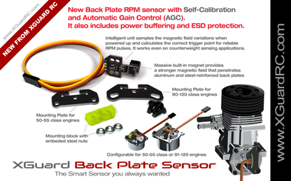XGuard Self-Calibrating V2 Backplate RPM Sensor with AGC, Static discharge ESD protection and sensor power buffering