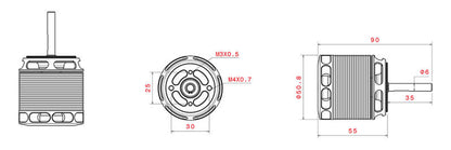 Combove Type III 4025-1100kv shaft ø6mm X 40mm