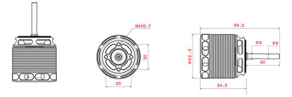 Combove Type III 4225-1050kv shaft ø6mm X 40mm