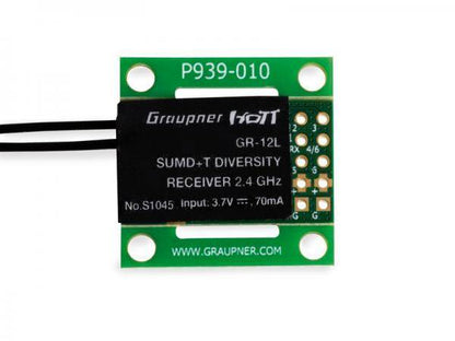 Graupner Receiver SUMD+T 2 Ant. GR-12L HoTT PCB # S1045 M2