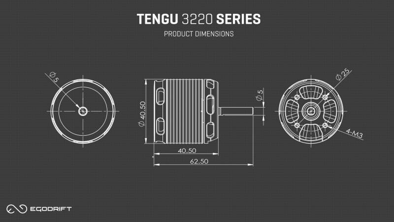 EGODRIFT Tengu 3220HS / 960kV shaft ø5mm X 22mm Helicopter 380/420/450 class brushless motor