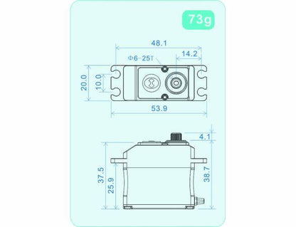 THETA RAZOR-C1B NFC HV Standard Brushless Servo - swashplate 550/800 heli size (black color)