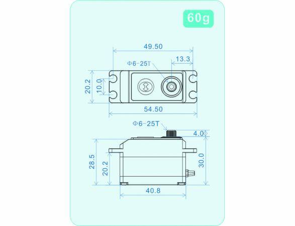 THETA RAZOR-TH1 Standard Low-Profile Brushless HV Servo with NFC - Tail 550-800 size Black color