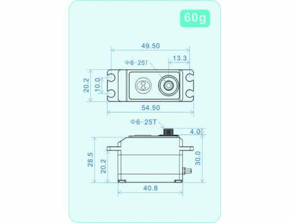 THETA RAZOR-TH1 Standard Low-Profile Brushless HV Servo with NFC - Tail 550-800 size Black color