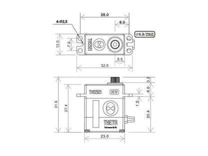 THETA THS921A HV Digital Servo - Micro / 23mm swashplate - 250-470 size