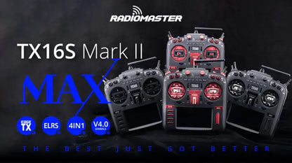 TX16S Mark II Max Radio Controller (M2 switchable M1) Elrs LBT AG01 Gimbal CARBON RED