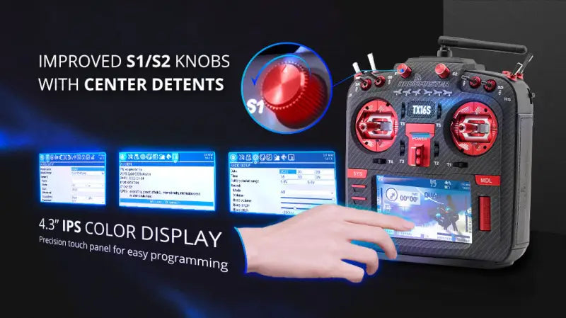TX16S Mark II Max Radio Controller (M2 switchable to M1) AG01 + Carbon + Red + Elrs + LBT